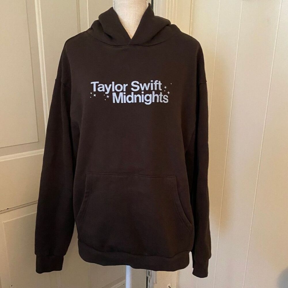 Official dark brown Taylor Swift "Midnights" hoodie Size L